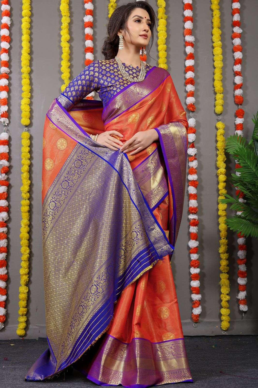 Kanchipuram Handloom Weaving Silk Saree