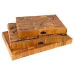Lichtenberg Designer Stirnholzbrett Eiche 45x30x4cm – Massives Unikat-Schneidebrett