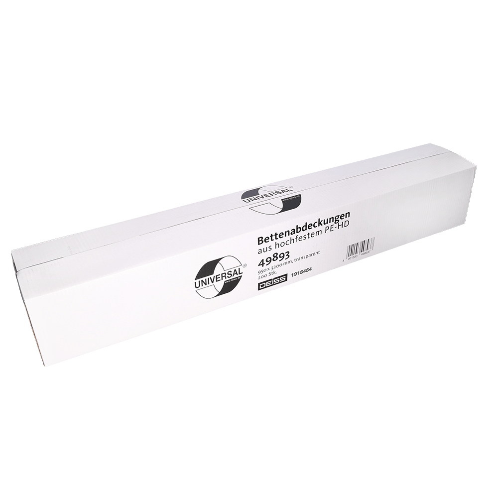 DEISS 49893 - Bettenabdeckungen 3200x950 mm transparent | Packung (200 Stück)