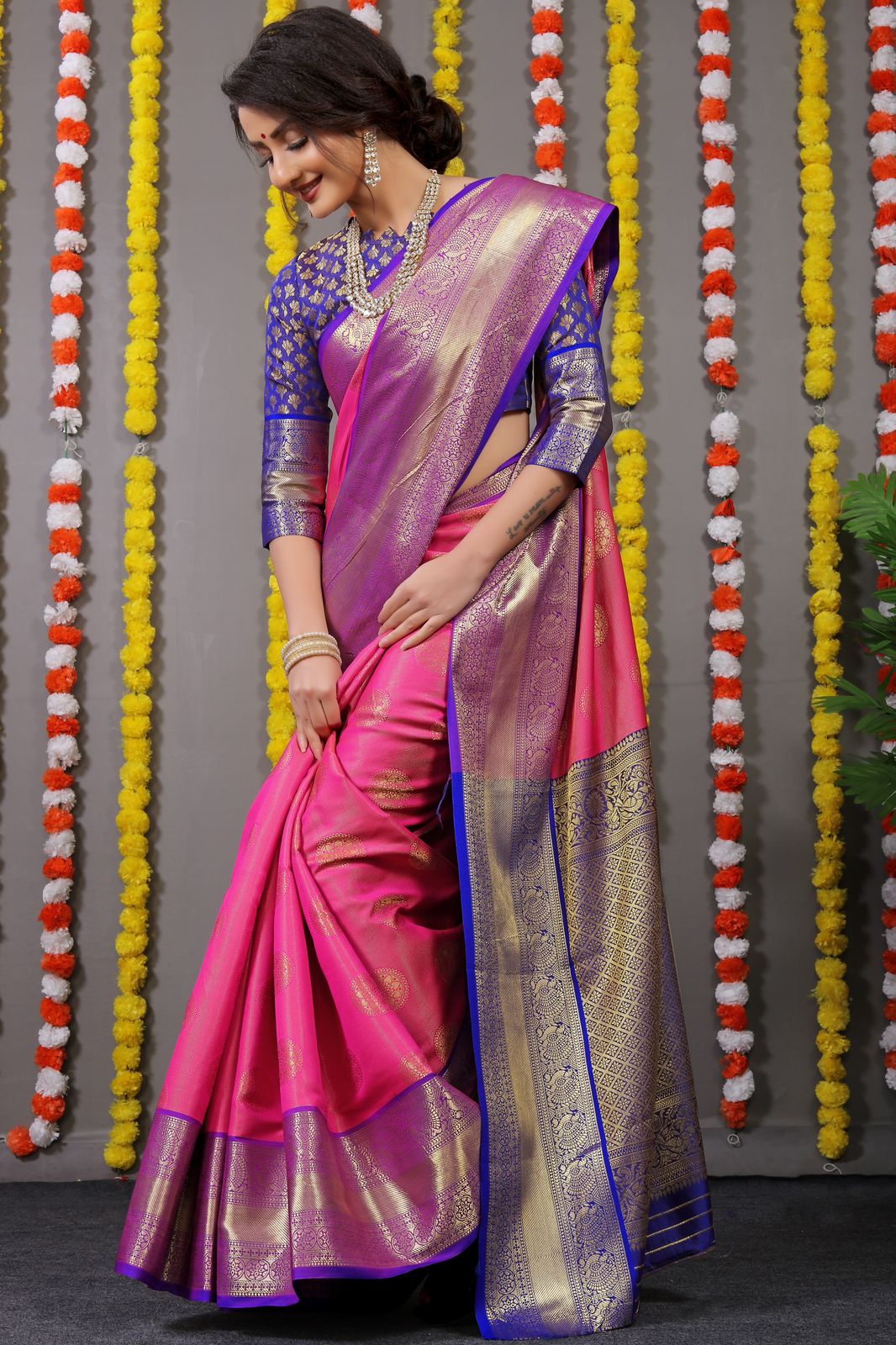 Kanchipuram Handloom Weaving Silk Saree