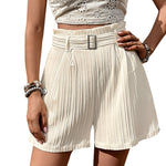Mode Lässige Damen Plisseeshorts