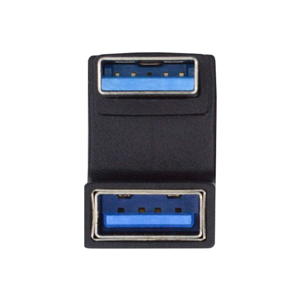 USB 3.0 Gen 2 U Turn 180° Adapter Typ A Buchse zu Stecker Kabel in Schwarz | System-S