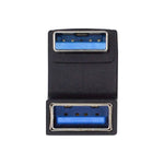 USB 3.0 Gen 2 U Turn 180° Adapter Typ A Buchse zu Stecker Kabel in Schwarz | System-S