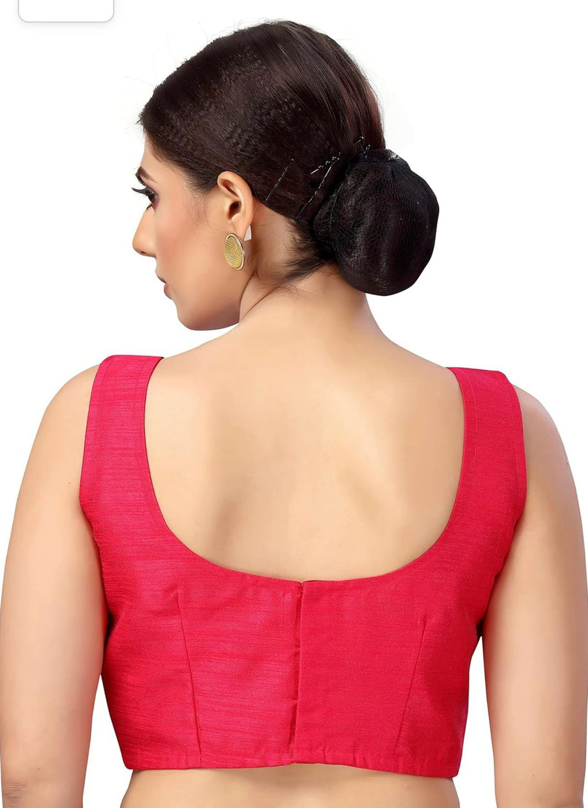 Women's Readymade Art Silk Sleeveless Saree Blouse(Pink)