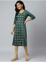 Kurta Embroidered Straight with Ethnic Motifs