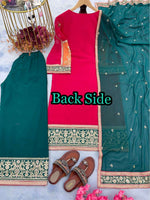 New Đěsigner Party Wear  Suit Look Top Plazzo & Dupatta Set