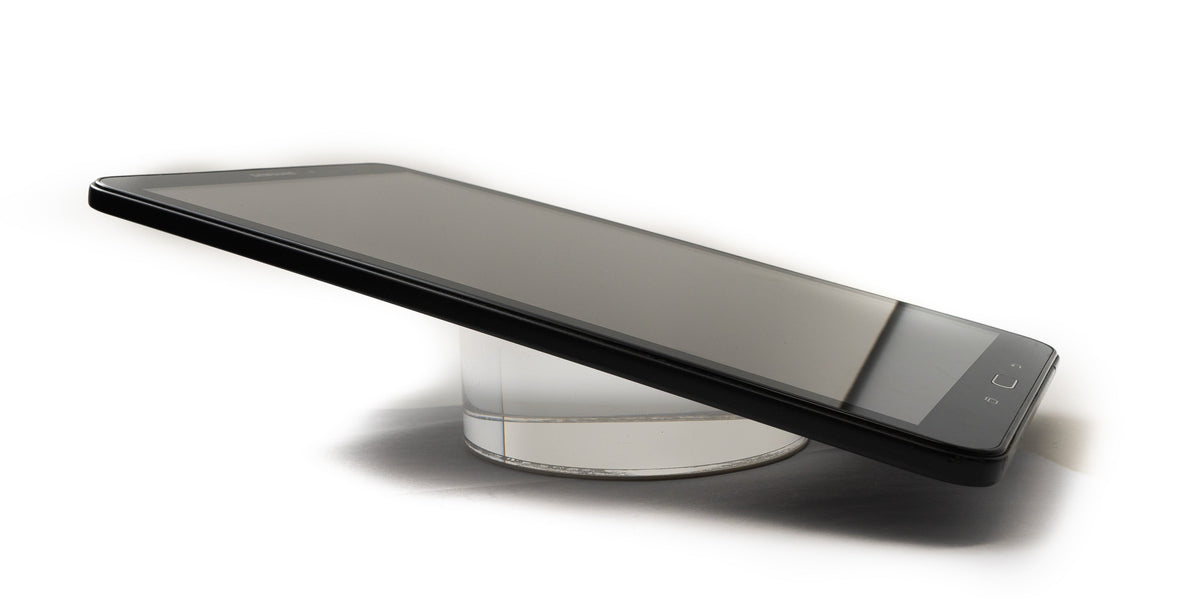 Sockel Stütze Stand Ablage Anti Rutsch Zylinder Transparent für Smartphone und Tablet Transparent | System-S
