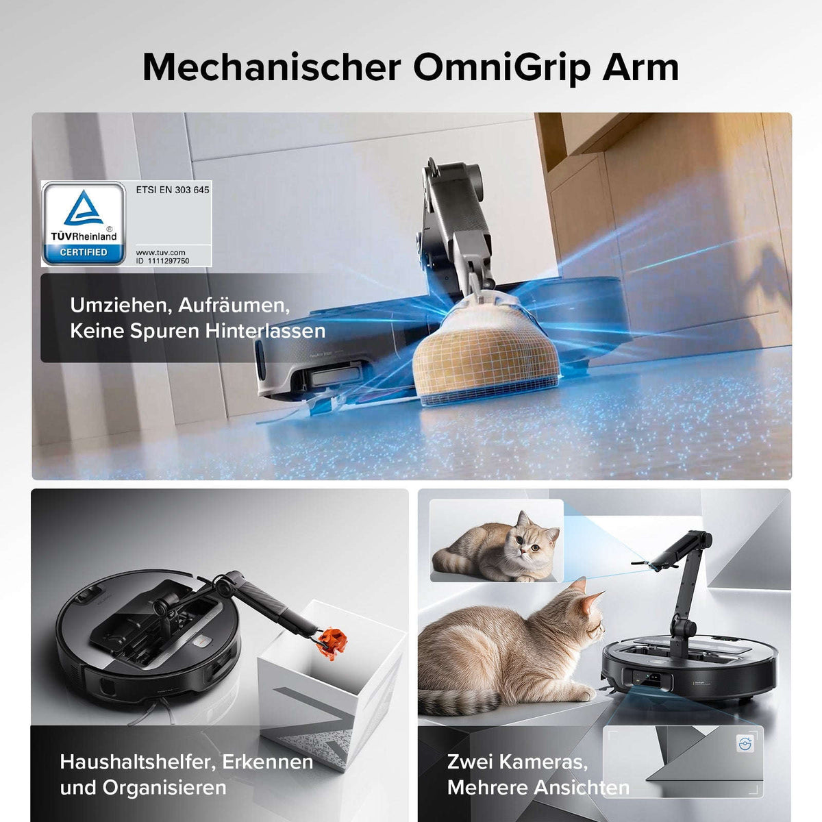 Roborock Saros Z70 Staubsaugerroboter mit mechanischem OmniGrip™ Arm Namma Markt