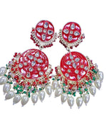 Chandbali Earrings(Red Color)