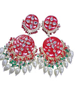 Chandbali Earrings(Red Color)