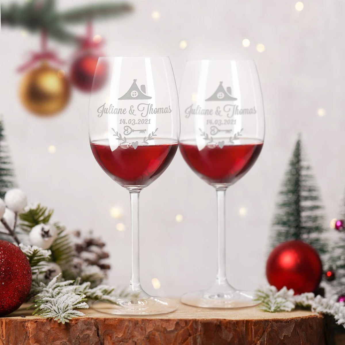 Stölzle Lausitz Weingläser mit Gravur - First Christmas