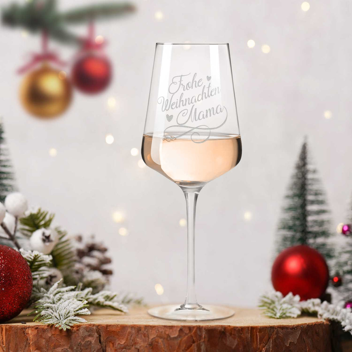 Stölzle Lausitz Weinglas mit Gravur "Frohe Weihnachten Mama"