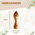 Zitronenpresse aus Olivenholz (14 cm) | Handliche Zitruspresse für Küche & frischen Saft