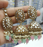 Mang Tikka With Jhumki Designer Mirror Cut