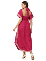Magenta A Line Slit Dress For Women in Berlin
