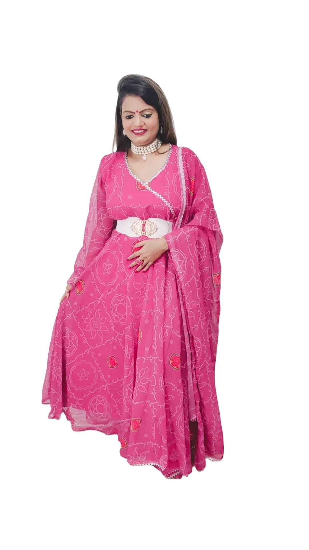 Beautiful Designer pakistaniSuit with bandhani digital print