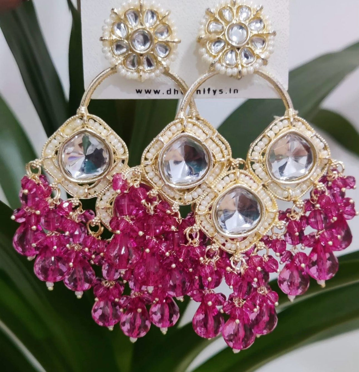 Gold-Plated Contemporary Chandbalis Earrings