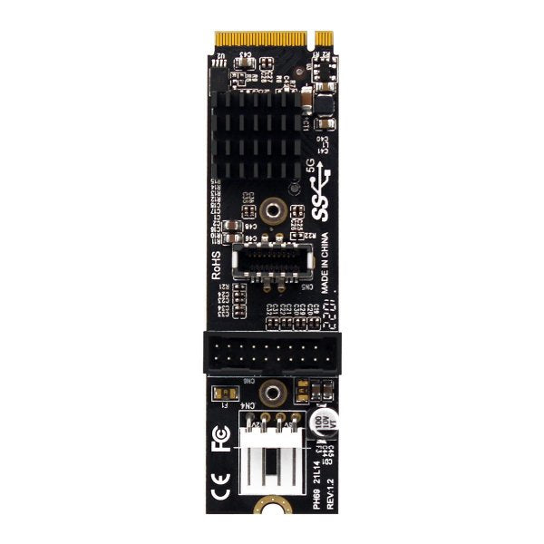 NVME Kabel 20 cm M-key NGFF Stecker zu USB 3.1 & 2.0 Front Panel Typ E Buchse | System-S