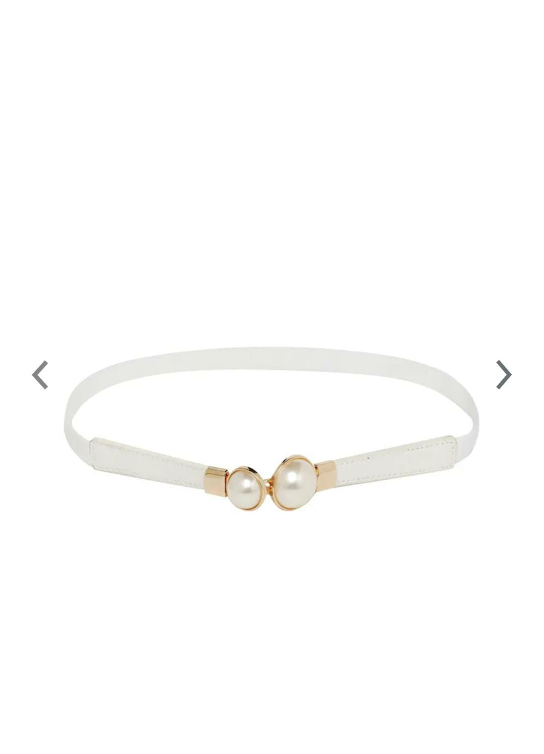Women White Textured Belt Namma Markt