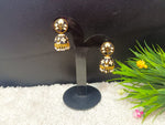 Gold-Plated Dome Shaped Meenakari Jhumkas Earrings