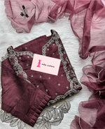 Handwork Beautiful Cutdana Work Kurta bottom dupatta Set.