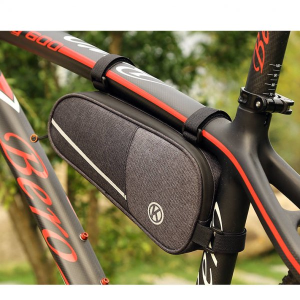 Fahrrad Tasche wasserfest Dreiecktasche Rahmentasche Triangeltasche Grau | System-S