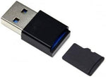 Mini Adapter USB A 3.0 für microSD Karten Leser Card Reader Kartenlesegerät in Schwarz | System-S