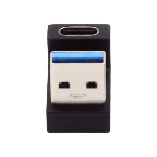 USB 3.1 Gen 2 U Turn 180° Adapter Typ C Buchse zu 3.0 Typ A Stecker in Schwarz | System-S