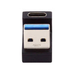 USB 3.1 Gen 2 U Turn 180° Adapter Typ C Buchse zu 3.0 Typ A Stecker in Schwarz | System-S