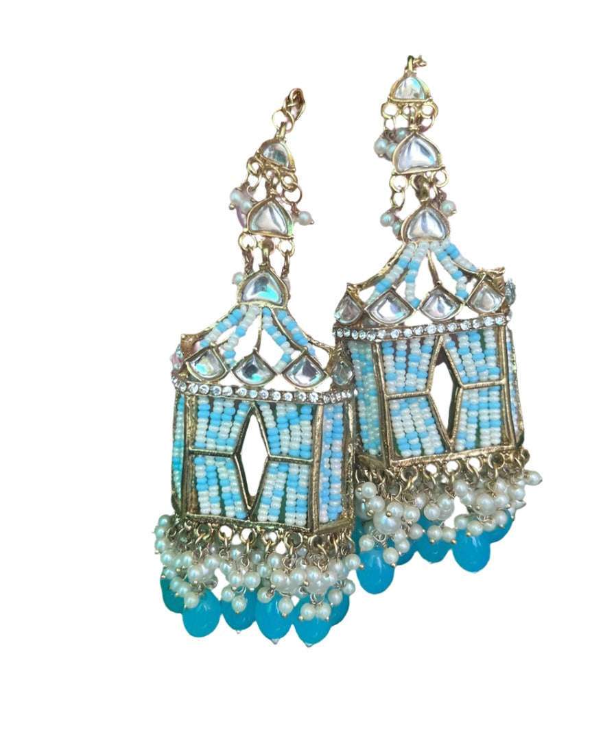 Earrings with Sahara Chain with Doli Kundan