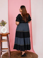 Women's Plus Size Half Sleevs Square Neck Solid Midi Dress in Germany