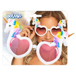 Brille "Einhorn" | Weiße Partybrille in Herzform