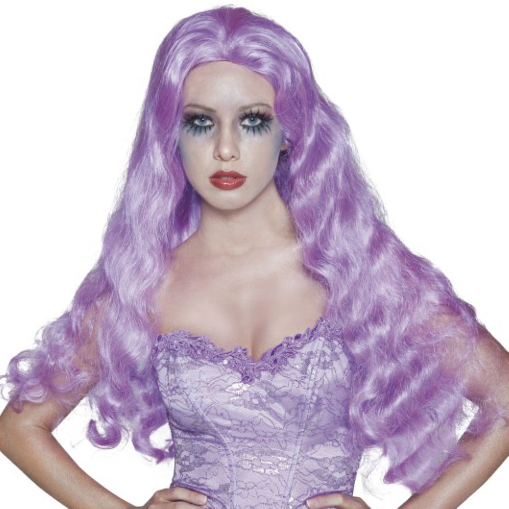 Halloween Perücke Damen "Lady Geisterbraut" | Flieder