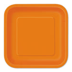 Pappteller Uni Quadratisch 23cm/14Stk. Orange