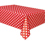 Tischdecke PVC Dots 137x274cm Rot