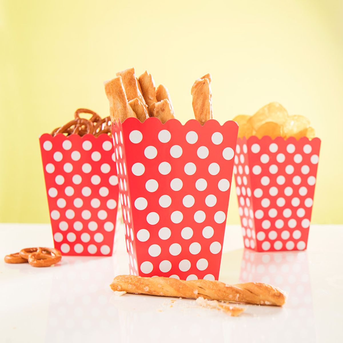 Snackbox Dots 8Stk./9x14cm Rot