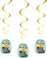 "Minions" Deko | 3 Hänger Folien Swirls  66 cm