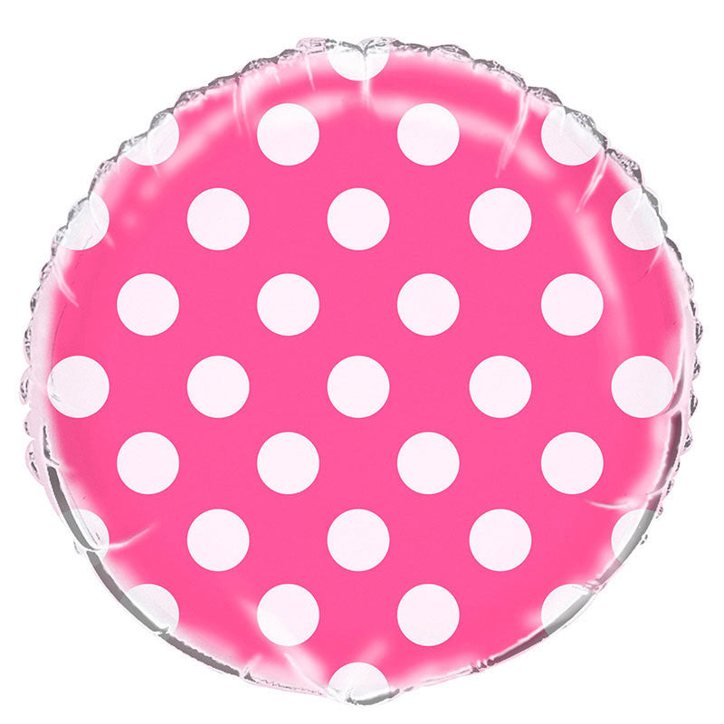 18"/Ø45cm Folienballon "Dots" | Magenta