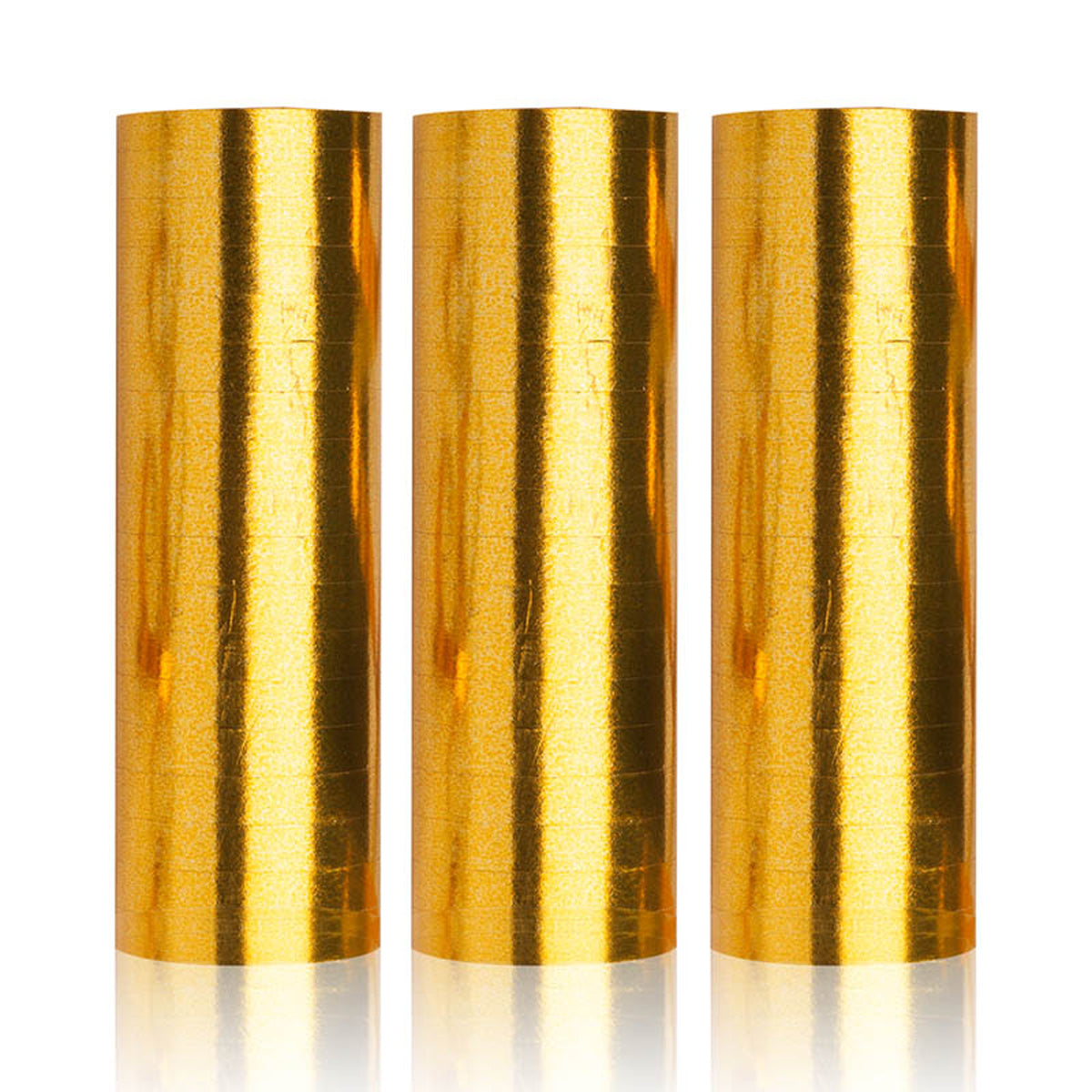 Luftschlangen "Metallic" 4m / 3 Rollen | Gold