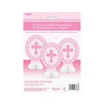 Tischaufsteller Kreuz Pink 3Stk./20cm