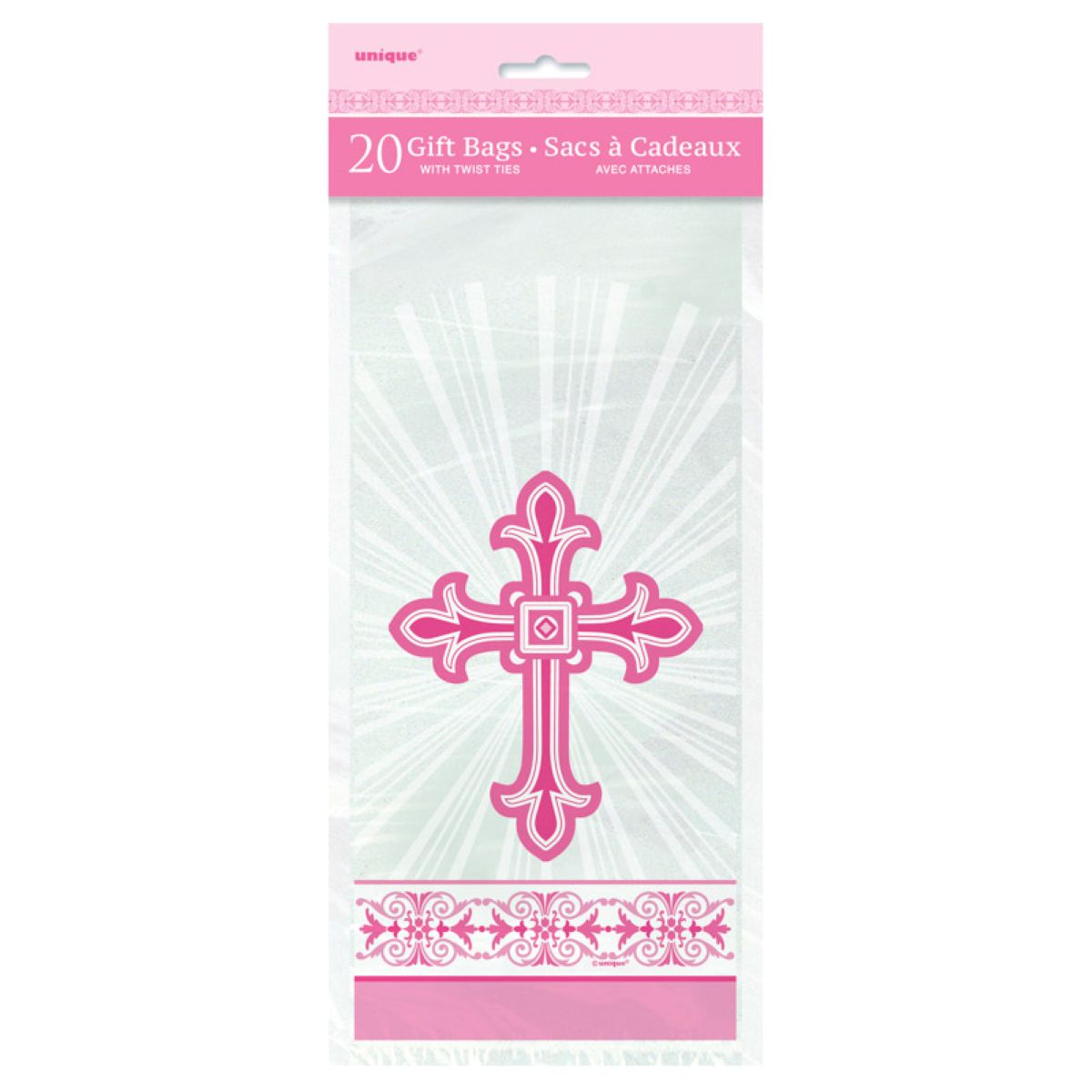 Geschenktüte Kreuz Pink 20Stk.
