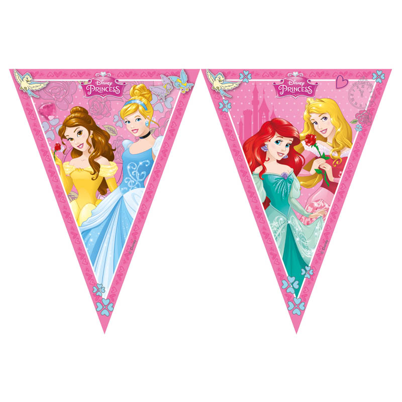 Disney Princess - PVC-Wimpelkette | 230 cm, 9 Wimpel
