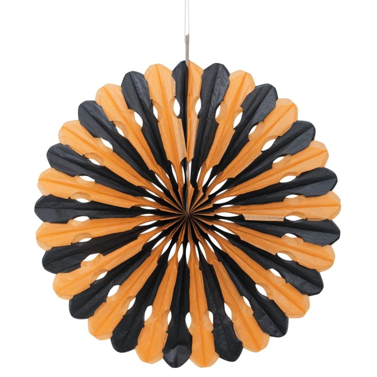Dekofächer Schwarz/Orange 40cm/1Stk.