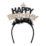 Haarreif "Happy Birthday" Diadem | Gold Schwarz