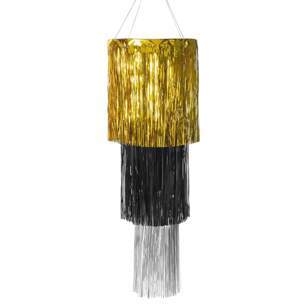 "PartyTime" Kronleuchter Metallic 110 cm | Gold Schwarz