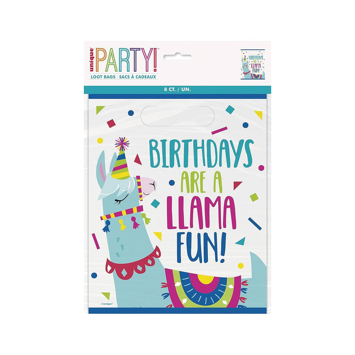 Geschenktüte PVC Birthday Lama 8St.