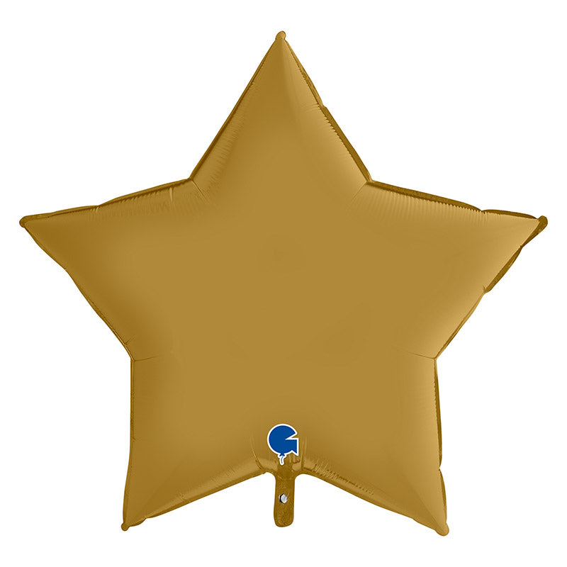 36"/Ø91cm Folienballon Uni Stern | Gold Satin