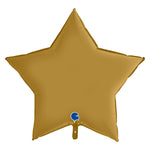 36"/Ø91cm Folienballon Uni Stern | Gold Satin
