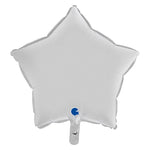18"/Ø46cm Stern Folienballon Uni | Weiß Satin