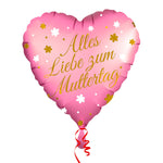 18"/Ø45cm Herz Folienballon "Alles Liebe zum Muttertag"